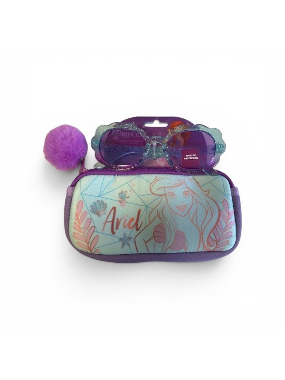 Disney Princess Ariel Sunglasses & Case Set With Pom-Pom
